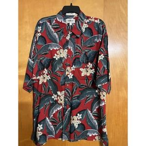Campia Moda Hawaiian Shirt Men's SS Button Rayon Aloha Size XL Palms Floral